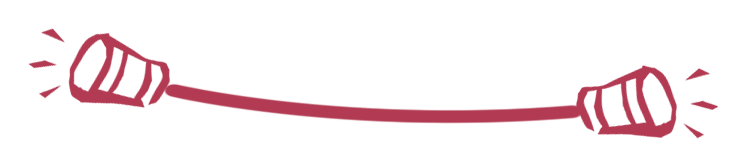 Two tin cans connected by a single taut string — the TCSS idea of connection.